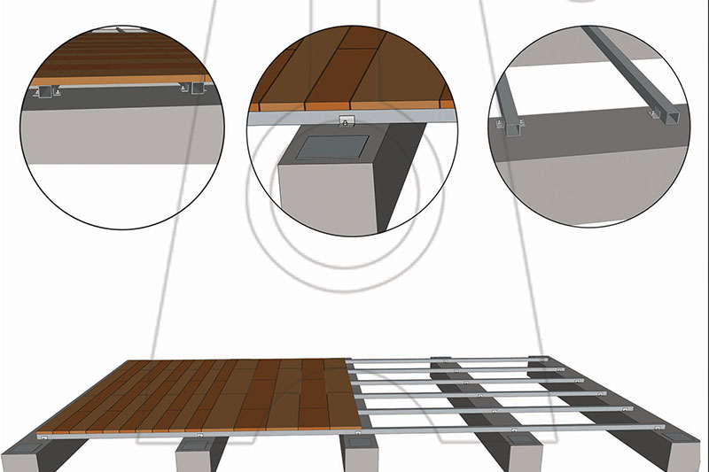 华城兴栈道板安装示意图